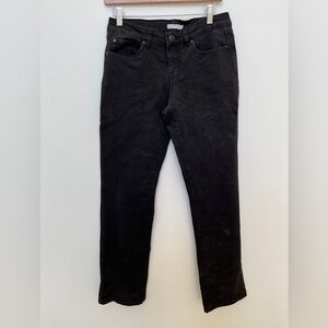 PURE By Alfred Sung Black Jeans Straight Leg Mid-Rise Classic 5 Pocket